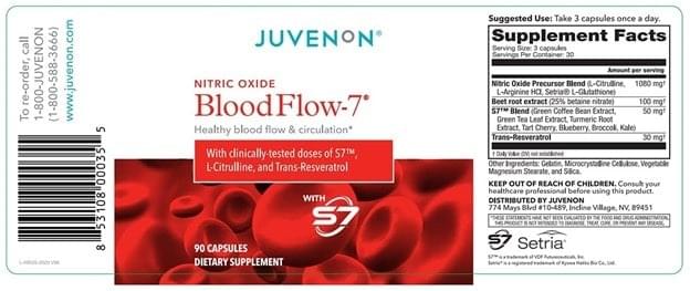 Juvenon BloodFlow-7 Supplement Facts